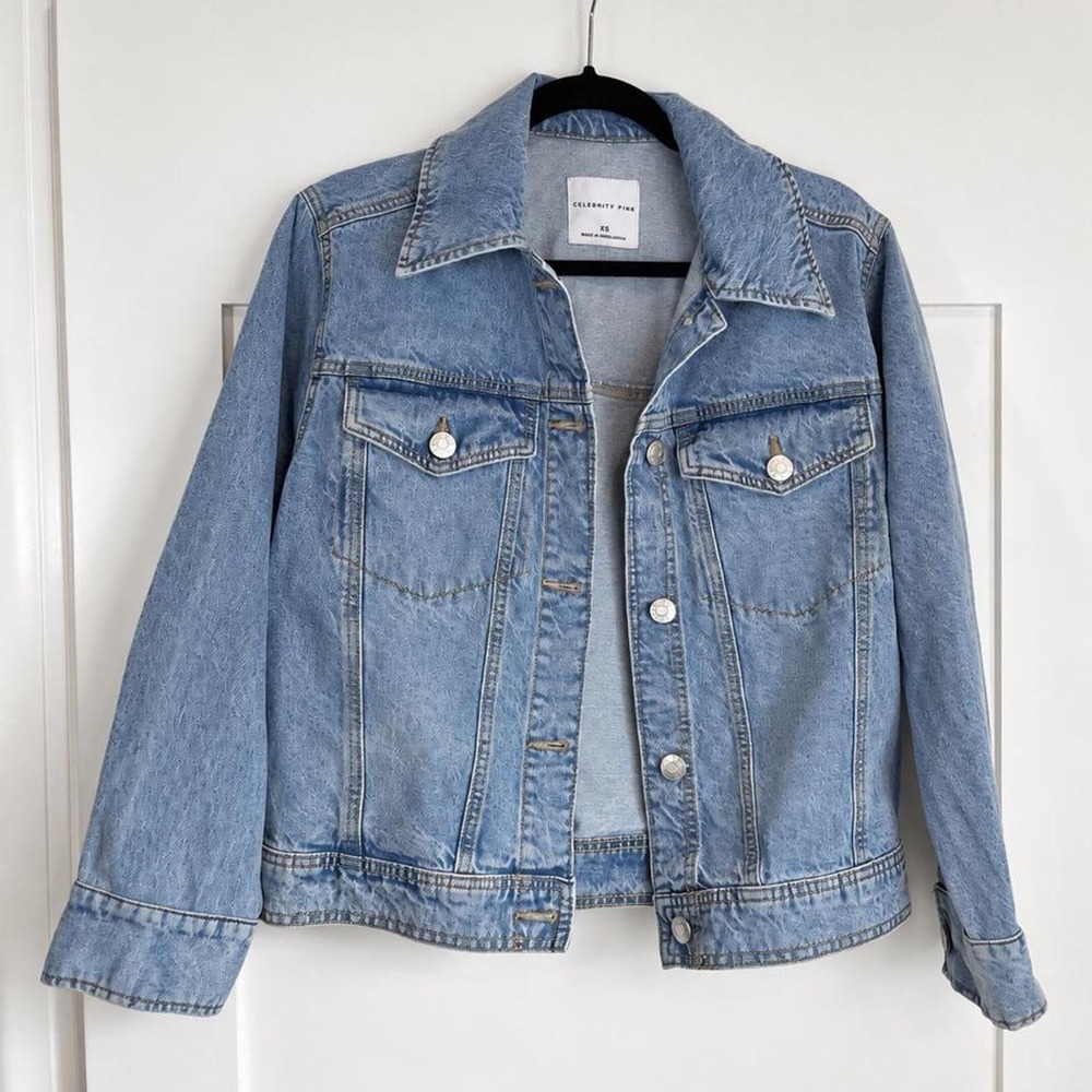 Celebrity Pink Light Wash Denim Jacket | XS